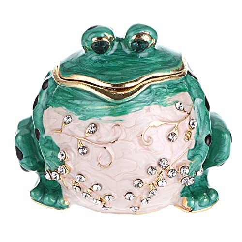 TOLIDA Mini Frosch Schmuckkästchen Handbemalte Emaillierte Schmuckschatulle Luxus-Schmuckkästen Schmuckdose Aufbewahrungsbox für Ohrringe Halsketten Ring als Hochzeit Geschenk Deko von TOLIDA