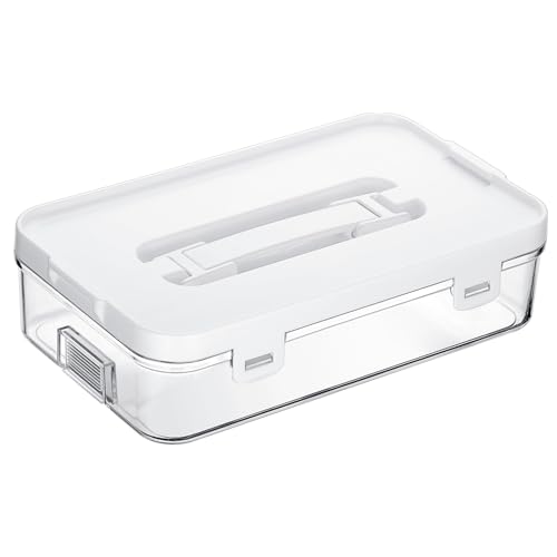 TOLIDA Tragbare Aufbewahrungsbox mit Deckel, Stapelbare Aufbewahrungskäste aus Kunststoff Sortierboxen für Buntstifte, Bleistifte, Kugelschreiber, Blöcke, Nadel und Faden, Werkzeuge, Haftnotizen Weiß TOLIDA Tragbare Aufbewahrungsbox mit Deckel, Stapelbare Aufbewahrungskäste aus Kunststoff Sortierboxen für Buntstifte, Bleistifte, Kugelschreiber, Blöcke, Nadel und Faden, Werkzeuge, Haftnotizen Weiß von TOLIDA