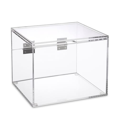 TOLIDA Transparente Karteikarte Aufbewahrungsbox aus Acryl mit 3mm Drehbarer Displayabdeckung, Karte Aufbewahrungskisten, Organizer für Notizen, Rechnungen, Datenkabel, Visitenkarten 16x11x12CM TOLIDA Transparente Karteikarte Aufbewahrungsbox aus Acryl mit 3mm Drehbarer Displayabdeckung, Karte Aufbewahrungskisten, Organizer für Notizen, Rechnungen, Datenkabel, Visitenkarten 16x11x12CM von TOLIDA