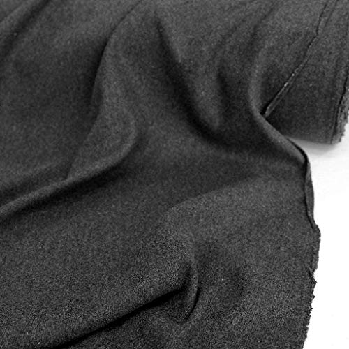 TOLKO 50cm Kaschmir Winter Wollstoff Mantelstoff | Flauschig weich warm 1,5mm dick | Schweres Wolltuch für Mantel Jacke Sakko | Stoffe zum Nähen Meterware Dekorieren 150cm breit (Anthrazit Meliert) von TOLKO