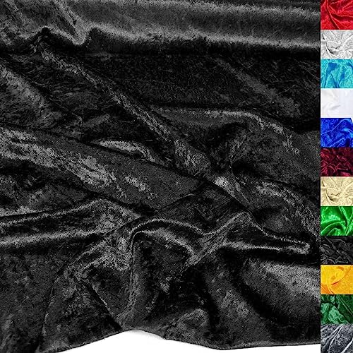 TOLKO 10m Pannesamt Meterware | Stretch Samt für Vorhänge Gardinen Bühne Kostüm Samtkleid Rock | Stoffe zum Nähen Dekorieren glänzender Samtstoff Dekostoff 145cm breit (Schwarz) TOLKO 10m Pannesamt Meterware | Stretch Samt für Vorhänge Gardinen Bühne Kostüm Samtkleid Rock | Stoffe zum Nähen Dekorieren glänzender Samtstoff Dekostoff 145cm breit (Schwarz) von TOLKO