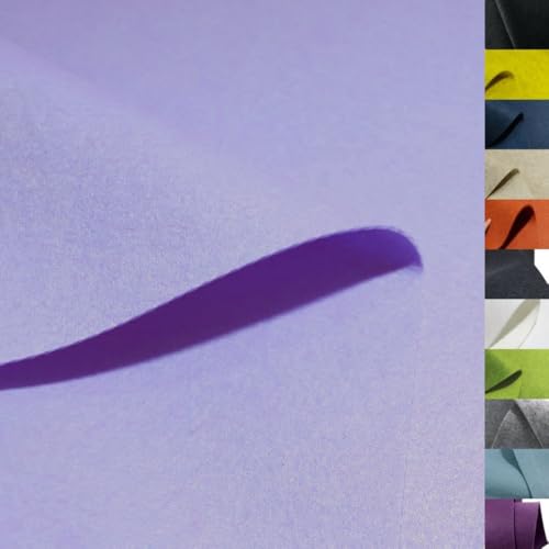 TOLKO 1m Bastelfilz Stabiler Filzstoff Meterware | 3 mm dick | Filzmatte Untersetzer Dekofilz Taschenfilz zum Nähen Basteln | 100 cm breit | Nadelfilz Filz Meterware (Flieder) von TOLKO