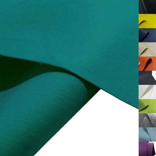 TOLKO 1m Bastelfilz Stabiler Filzstoff Meterware | 3 mm dick | Filzmatte Untersetzer Dekofilz Taschenfilz zum Nähen und Basteln | 90 cm breit | Nadelfilz Filz Meterware (Petrol) von TOLKO