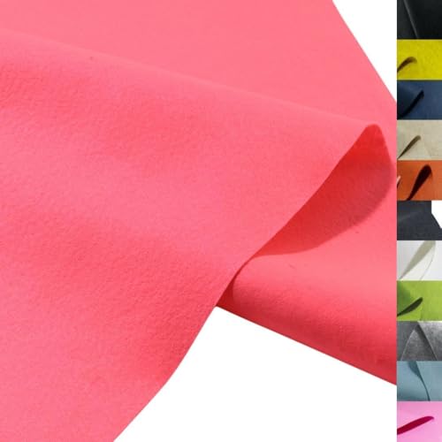 TOLKO 1m Bastelfilz leichter Filzstoff Meterware | 1,5 mm dick | Filzmatte Untersetzer Dekofilz Taschenfilz zum Nähen und Basteln | 92 cm breit | Nadelfilz Filz Meterware (Neon Pink) von TOLKO