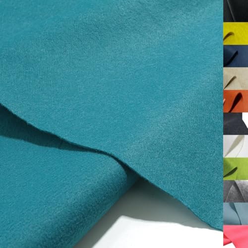 TOLKO 1m Bastelfilz leichter Filzstoff Meterware | 1,5 mm dick | Filzmatte Untersetzer Dekofilz Taschenfilz zum Nähen und Basteln | 92 cm breit | Nadelfilz Filz Meterware (Petrol) von TOLKO