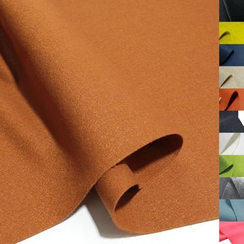 TOLKO 1m Bastelfilz leichter Filzstoff Meterware | 1,5 mm dick | Filzmatte Untersetzer Dekofilz Taschenfilz zum Nähen und Basteln | 92 cm breit | Nadelfilz Filz Meterware (Reh Braun) von TOLKO