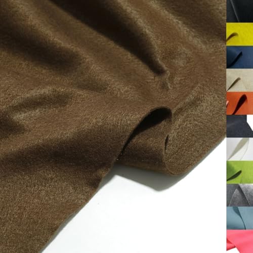 TOLKO 1m Bastelfilz leichter Filzstoff Meterware | 2 mm dick | Filzmatte Untersetzer Dekofilz Taschenfilz zum Nähen und Basteln | 105 cm breit | Nadelfilz Filz Meterware (Braun) von TOLKO