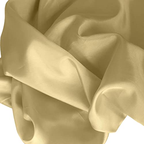 TOLKO 1m Futterstoff Meterware Baumwollstoff mit Seiden Glanz | universal Futter-Taft Stoff Dekostoff Kleiderstoff Hochzeitsstoff Kostümstoff | Stoffe zum Nähen Meterware Dekorieren (Sand Beige) von TOLKO