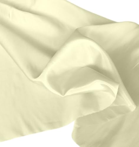 TOLKO 1m Futterstoff Meterware Futter-Taft | Blickdicht knitterarm | universal Stoff Dekostoff Kleiderstoff Hochzeitsstoff Kostümstoff | Stoffe zum Nähen Meterware Dekorieren (Beige) von TOLKO
