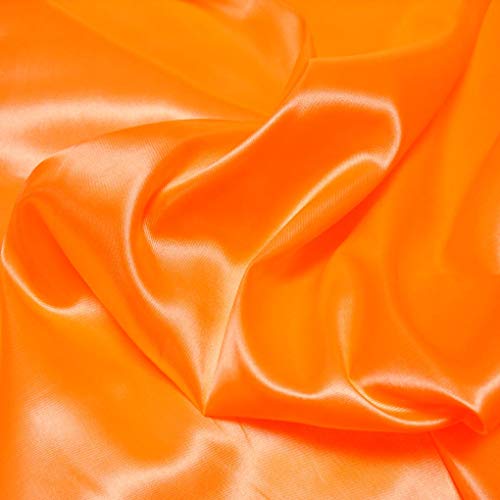 TOLKO Glanz Satin | Modestoff Dekostoff Kostümstoff Gardinenstoff Vorhangstoff Hochzeitsstoff | Bettwäsche Kissenbezug Kleid | 110cm breit | Satin-Stoffe zum Nähen Meterware (Wüstenrot) von TOLKO