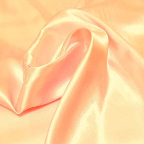 TOLKO Glanz Satin | Modestoff Dekostoff Kostümstoff Stoffe zum Nähen Meterware Dekorieren | Gardinenstoff Vorhangstoff Hochzeitsstoff Glitzer Satinstoffe/Nähstoffe 110cm breit (Apricot) von TOLKO