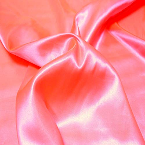 TOLKO 1m Glanz Satin | Modestoff Dekostoff Kostümstoff Stoffe zum Nähen Meterware Dekorieren | Gardinenstoff Vorhangstoff Hochzeitsstoff Glitzer Satinstoffe/Nähstoffe 110cm breit (Pink) von TOLKO
