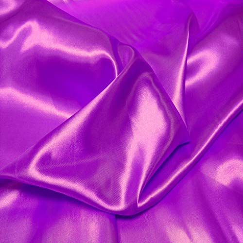 TOLKO Glanz Satin | Modestoff Dekostoff Kostümstoff Stoffe zum Nähen Meterware Dekorieren | Gardinenstoff Vorhangstoff Hochzeitsstoff Glitzer Satinstoffe/Nähstoffe 110cm breit (Violett) von TOLKO