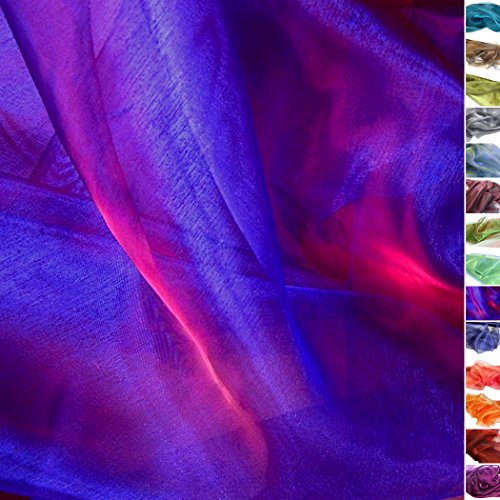 TOLKO 1m Organza Stoffe zum Nähen Meterware | Hauch Zart, Fein, Durchsichtig | zum Dekorieren Basteln 145cm breit | leichter Glanz Stoff für Gardine Vorhänge Tischdecken Deko Schals (Kobaltblau Rot) von TOLKO