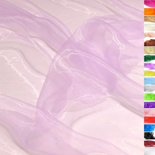 TOLKO 1m Organza Stoffe zum Nähen Meterware | Hauch Zart, Fein, Durchsichtig | zum Dekorieren Basteln 145cm breit | leichter Glanz Stoff für Gardine Vorhänge Tischdecken Deko Schals (Porzellan) von TOLKO