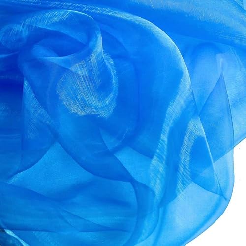 TOLKO 1m Organza Stoffe zum Nähen Meterware | Hauch Zart, Fein, Durchsichtig | zum Dekorieren Basteln 145cm breit | leichter Glanz Stoff für Gardine Vorhänge Tischdecken Deko Schals (Royal Blau) von TOLKO