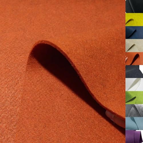 TOLKO 50cm Bastelfilz Stabiler Filzstoff Meterware | 5 mm dick | Filzmatte Untersetzer Dekofilz Taschenfilz zum Nähen und Basteln | 100 cm breit | Nadelfilz Filz Meterware (Terra) von TOLKO