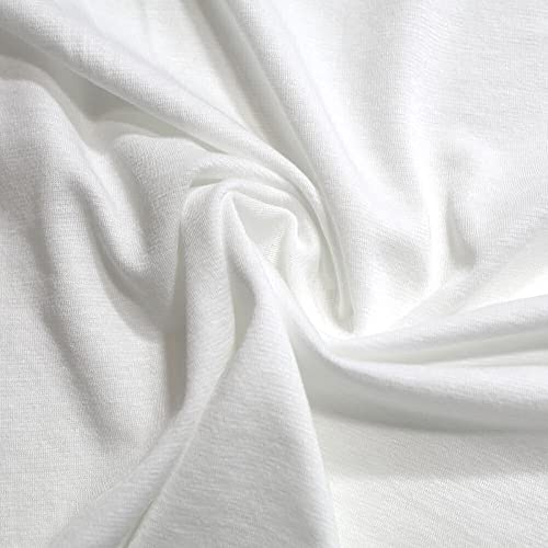TOLKO 50cm Jersey Stoff für Shirt Kleid Rock | Knitterarm und angeraut | Modestoff Deko Stoffe zum Nähen Meterware Dekorieren | 130cm breit Kleiderstoff Kostümstoff Hochzeitsstoff (weiß) von TOLKO