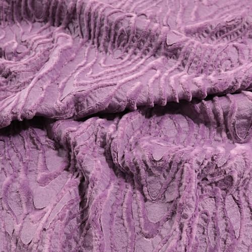 TOLKO 50cm Kunstfell | weicher Baumwollstoff für Decke Jacke Kissen Polsterungen | Kurzhaar Webpelz zum Nähen Dekorieren Basteln | 140cm breit Teddy Plüschstoff Pelzimitat Meterware (Zebra Rosenholz) von TOLKO