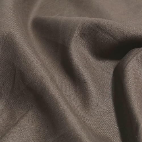 TOLKO 50cm Leinenstoff Meterware natur Leinentuch für Kleider Hose Rock Bluse Hemd Vorhänge Gardinen Kissen Bettwäsche | 130cm breit | Stoffe zum Nähen Meterware Leinen Stoff kaufen (Braun) von TOLKO