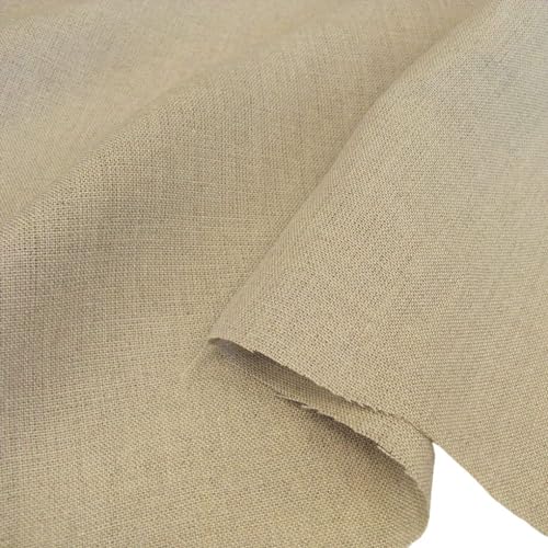 TOLKO 50cm Leinenstoff Meterware natur Leinentuch für Kleider Hose Rock Bluse Vorhänge Gardinen Kissen Tischdecke Überwurf | 140cm breit | Stoffe zum Nähen Meterware Leinen Stoff kaufen (Natur Beige) von TOLKO