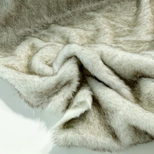 TOLKO 50cm ZOBEL Kunstfell | kuscheliges Teddy Fellimitat 2cm Florhöhe | Plüschstoff für Decke Jacke Mantel Kissen Webpelz Fellstoff Kunstfellstoff Kunstpelz Stoffe zum Nähen Basteln (Husky) von TOLKO