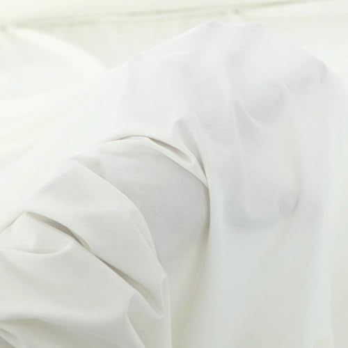 TOLKO Baumwolljersey Jersey Stoff Meterware | Damen Shirt Kleid Rock Hochzeit Jersey Bettwäsche Kinder | Weich elastisch | 160cm breit uni Baumwollstoff Stoffe zum Nähen (Creme Weiß) von TOLKO