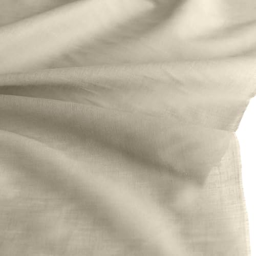 TOLKO Baumwollstoff Meterware leichter Sommer Batist | zarter Nesselstoff Kleider Bluse Tuch Kinder Dekostoff Gardine Vorhang Sonnenschutz | Stoffe zum Nähen Baumwolle Stoff (Champagner) von TOLKO