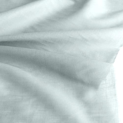 TOLKO Baumwollstoffe Sommer Batist aus 100% Baumwolle | weicher Nesselstoff als Modestoff Kleiderstoff Dekostoff | Stoffe zum Nähen Meterware Baumwolle (Grau Blau 145cm breit) von TOLKO