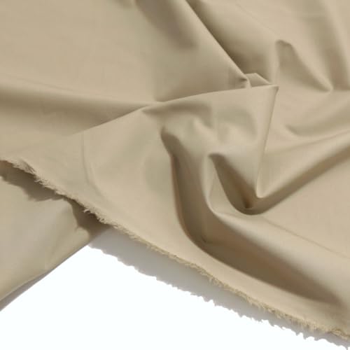 TOLKO Baumwollstoffe Sommer Batist aus Baumwolle | elastischer Nesselstoff als Modestoff Kleiderstoff Dekostoff | Stoffe zum Nähen Meterware Baumwolle (Wüsten Beige) von TOLKO