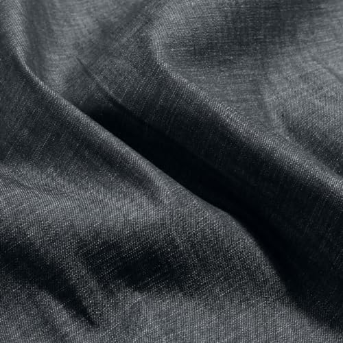 TOLKO Baumwollstoffe Sommer Jeans Stoff | weich Robust | Bekleidungsstoff für Hose Jacke Rock und Polsterstoff für Sofa Stuhl Bank | Meterware 160cm breit (Schwarz Grau) von TOLKO