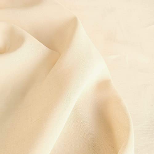 TOLKO Baumwollstoffe Sommer Batist aus 100% Baumwolle | weicher Nesselstoff als Modestoff Kleiderstoff Dekostoff | Stoffe zum Nähen Meterware Baumwolle (Soft Beige) von TOLKO