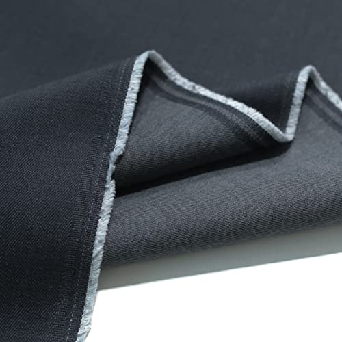 TOLKO Baumwollstoffe klassischer Jeans Stoff mit Stretch | weicher Bekleidungsstoff für Hose Jacke Rock | robuster Polsterstoff/Bezugsstoff | Stoffe zum Nähen Meterware 160cm breit (Asphalt Grau) von TOLKO