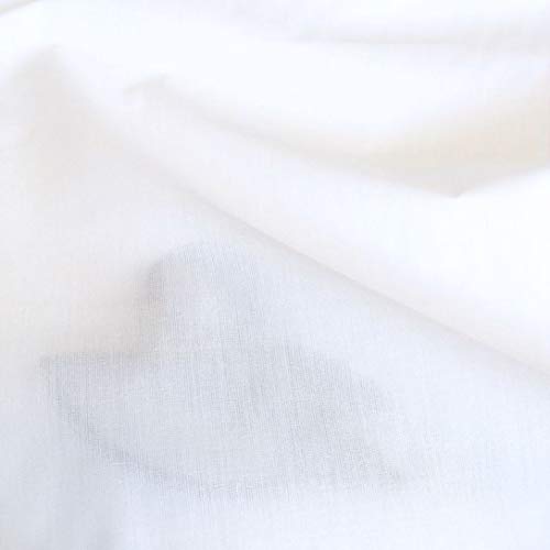 TOLKO Baumwollstoffe weißer Sommer Batist Stoff | weicher Nesselstoff als Modestoff Kleiderstoff Dekostoff | Stoffe zum Nähen Meterware Baumwolle (Weiß 145cm breit) von TOLKO