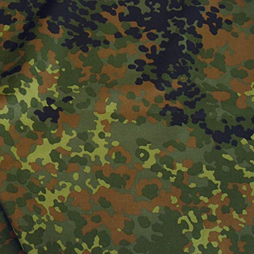 TOLKO Camouflage Stoff aus Nylon | dünn wie Futterstoff | Farbecht blickdicht UV-beständig | leichte Popeline Tarnstoff Armee Flecktarn Stoffe zum Nähen Meterware 150cm breit (Bundeswehr) von TOLKO