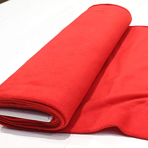 TOLKO 1m Fleecestoff Meterware | Winterstoff für Jacke Mütze Schal Pullover Fleecedecke Fleecejacke | flauschig weich warm Polar Fleece Stoff mit Antipilling (Rot) von TOLKO