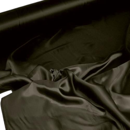 TOLKO Futterstoff Meterware Futter-Taft | Blickdicht knitterarm | universal Stoff Dekostoff Kleiderstoff Hochzeitsstoff Kostümstoff | Stoffe zum Nähen Dekorieren (Espresso) von TOLKO