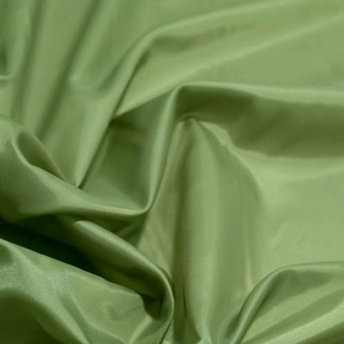 TOLKO Futterstoff Meterware Futter-Taft | Blickdicht knitterarm | universal Stoff Dekostoff Kleiderstoff Hochzeitsstoff Kostümstoff | Stoffe zum Nähen Dekorieren (Schilf Grün) von TOLKO