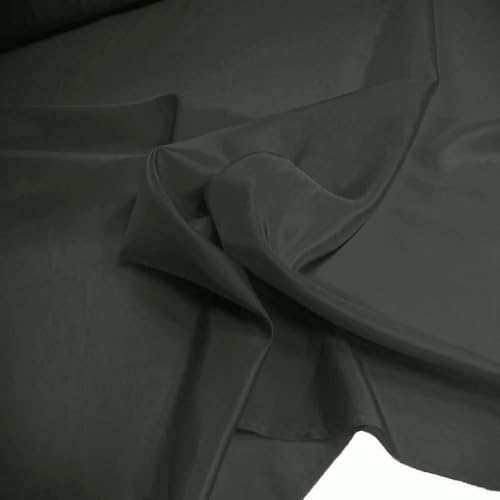TOLKO Futterstoff Meterware Futter-Taft | Blickdicht knitterarm | universal Stoff Dekostoff Kleiderstoff Hochzeitsstoff Kostümstoff | Stoffe zum Nähen Meterware Dekorieren (Anthrazit) von TOLKO