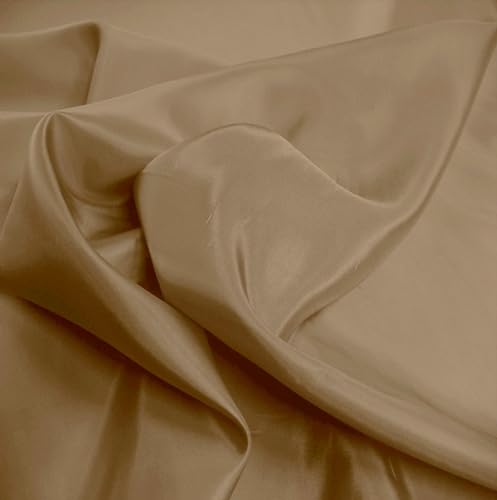 TOLKO Futterstoff Meterware Futter-Taft | Blickdicht knitterarm | universal Stoff Dekostoff Kleiderstoff Hochzeitsstoff Kostümstoff | Stoffe zum Nähen Meterware Dekorieren (Braun) von TOLKO