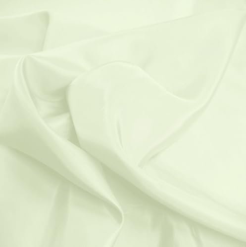 TOLKO Futterstoff Meterware Futter-Taft | Blickdicht knitterarm | universal Stoff Dekostoff Kleiderstoff Hochzeitsstoff Kostümstoff | Stoffe zum Nähen Meterware Dekorieren (Ecru) von TOLKO