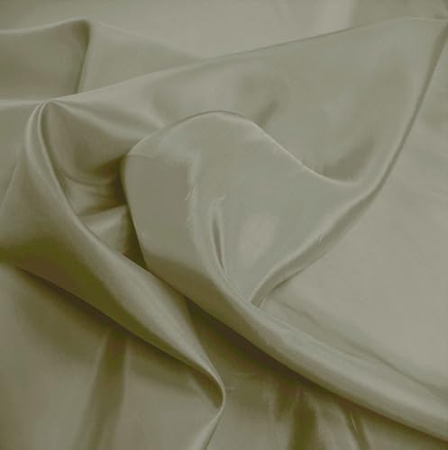 TOLKO Futterstoff Meterware Futter-Taft | Blickdicht knitterarm | universal Stoff Dekostoff Kleiderstoff Hochzeitsstoff Kostümstoff | Stoffe zum Nähen Meterware Dekorieren (Khaki Grau) von TOLKO