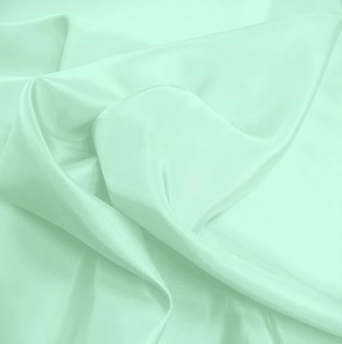 TOLKO Futterstoff Meterware Futter-Taft | Blickdicht knitterarm | universal Stoff Dekostoff Kleiderstoff Hochzeitsstoff Kostümstoff | Stoffe zum Nähen Meterware Dekorieren (Mint) von TOLKO