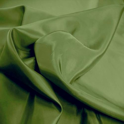 TOLKO Futterstoff Meterware Futter-Taft | Blickdicht knitterarm | universal Stoff Dekostoff Kleiderstoff Hochzeitsstoff Kostümstoff | Stoffe zum Nähen Meterware Dekorieren (Oliv) von TOLKO
