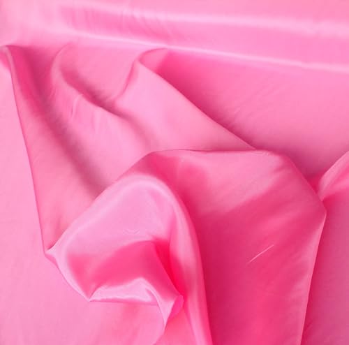 TOLKO Futterstoff Meterware Futter-Taft | Blickdicht knitterarm | universal Stoff Dekostoff Kleiderstoff Hochzeitsstoff Kostümstoff | Stoffe zum Nähen Meterware Dekorieren (Pink) von TOLKO