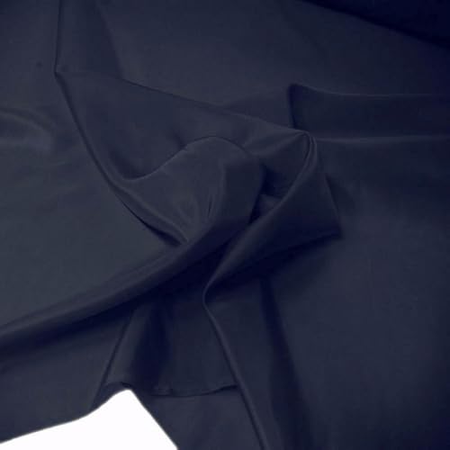 TOLKO Futterstoff Meterware Futter-Taft | Blickdicht knitterarm | universal Stoff Dekostoff Kleiderstoff Hochzeitsstoff Kostümstoff | Stoffe zum Nähen Meterware Dekorieren (Schwarz Blau) von TOLKO