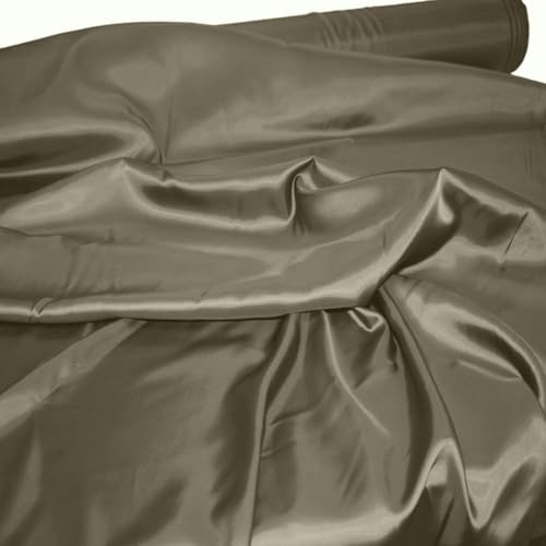 TOLKO Futterstoff Meterware Futter-Taft | Blickdicht knitterarm | universal Stoff Dekostoff Kleiderstoff Hochzeitsstoff Kostümstoff | Stoffe zum Nähen Meterware Dekorieren (Taupe) von TOLKO