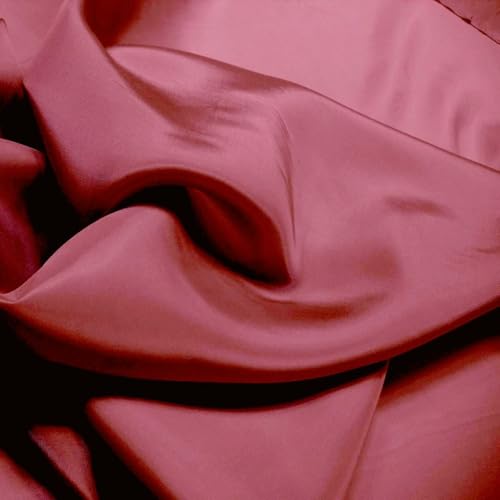 TOLKO Futterstoff Meterware Futter-Taft | Blickdicht knitterarm | universal Stoff Dekostoff Kleiderstoff Hochzeitsstoff Kostümstoff | Stoffe zum Nähen Meterware Dekorieren (Wein Rot) von TOLKO