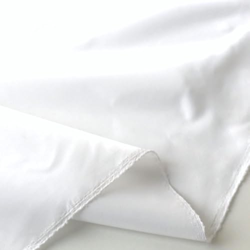 TOLKO Futterstoff Meterware Futter-Taft | Blickdicht knitterarm | universal Stoff Dekostoff Kleiderstoff Hochzeitsstoff Kostümstoff | Stoffe zum Nähen Meterware Dekorieren (Weiß) von TOLKO
