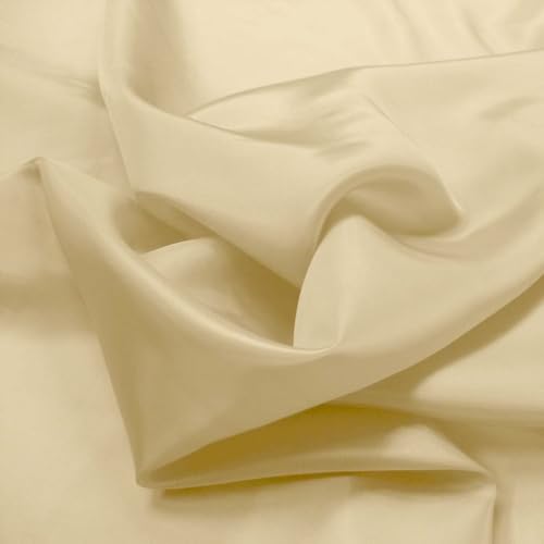 TOLKO Futterstoff Meterware Futter-Taft | Blickdicht knitterarm | universal Stoff Dekostoff Kleiderstoff Hochzeitsstoff Kostümstoff | Stoffe zum Nähen Meterware Dekorieren (Wüstensand) von TOLKO